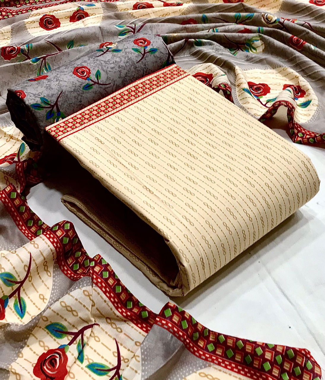 Tcvt Square Casual Daily Wear Cotton Printed Dress Material Collection
